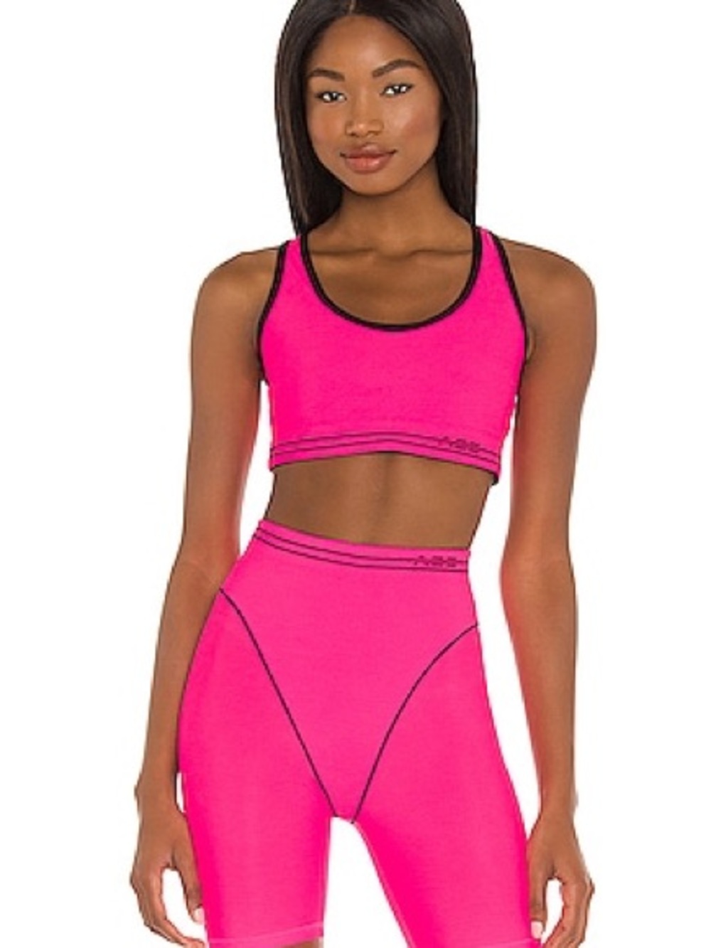 Adam Selman Sport - Hot Pink French Cut Two Piece, Sport Bra + Biker Short